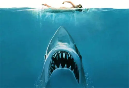 Cartel de la película "Tiburón", de Steven Spielberg